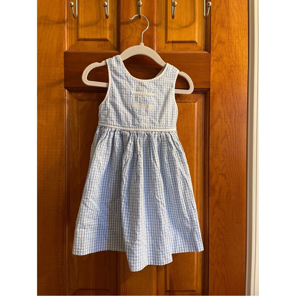 Cyrillus Seashell Embroidered Seersucker Dress
